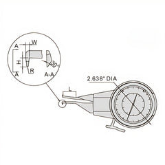 INSIZE Measuring Equipment Insize Internal Dial Caliper Gauge 0.8-1.6" Range Series 2222-E161