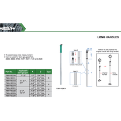 INSIZE Measuring Equipment Insize Long Handle 18.7″ × 0.571″ Series 7351-1EX21