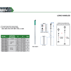 INSIZE Measuring Equipment Insize Long Handle 77.8″ × 0.571″ Series 7351-1EX14