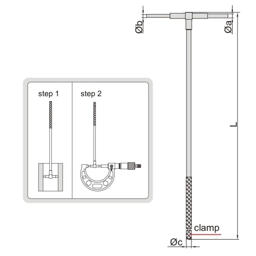 INSIZE Measuring Equipment Insize Long Handle Telescopic Gauge 8-12.7mm Range Series 4209-1