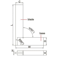 INSIZE Measuring Equipment Insize Machinist 90° Square Range 50x40mm Series 4707-50