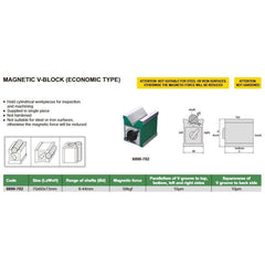 INSIZE MEASURING EQUIPMENT Insize Magnetic V-Block 70x60x73mm Series 6890-702