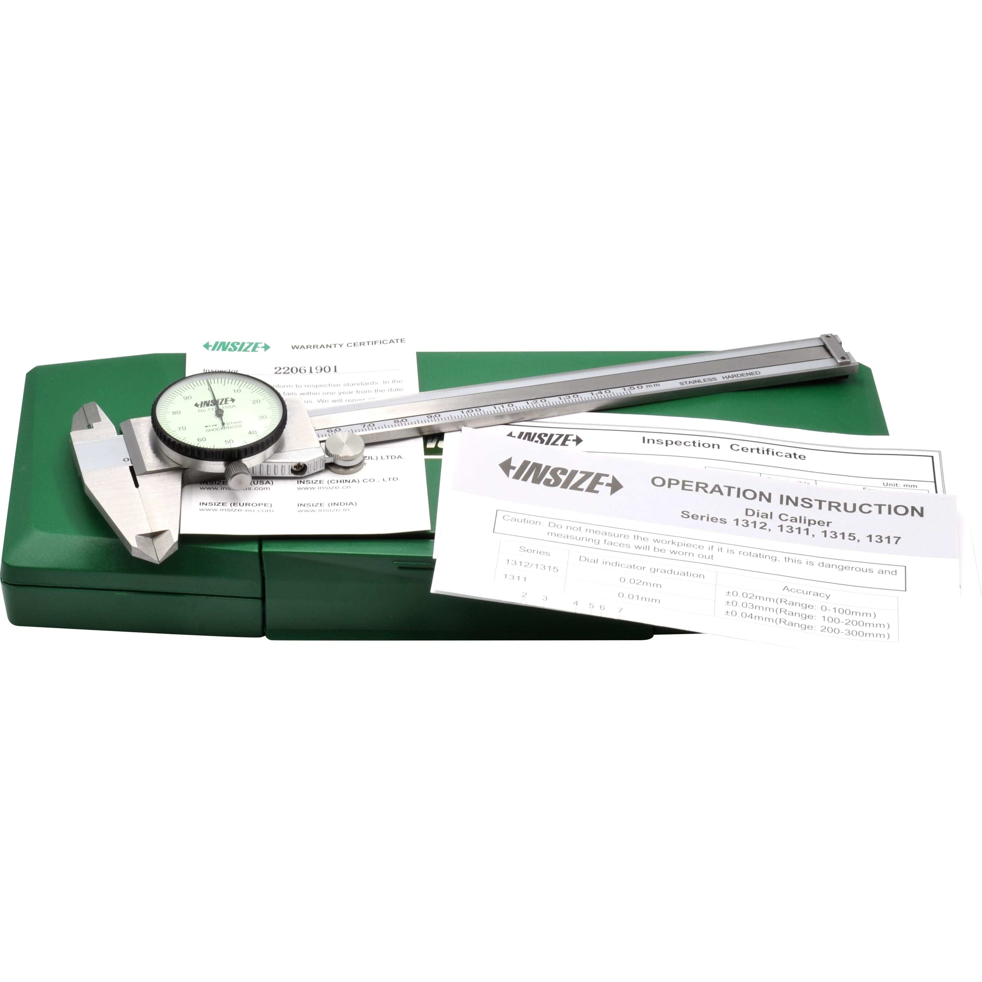 INSIZE Measuring Equipment INSIZE Metric Dial Caliper  0-200mm Range Series 1311-200A