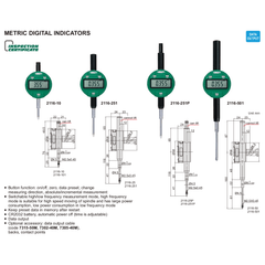 INSIZE Measuring Equipment Insize Metric Digital Indicator 25.4mm Range Series 2116-251