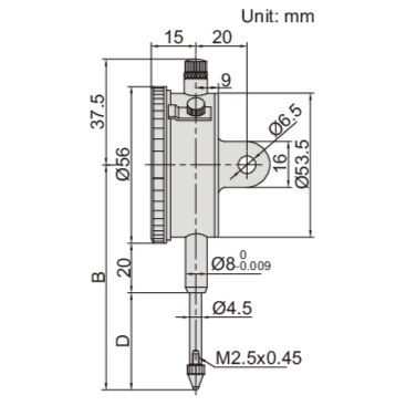 INSIZE Measuring Equipment Insize Metric Long Stroke Dial Indicator 20mm Range Series 2310-20A