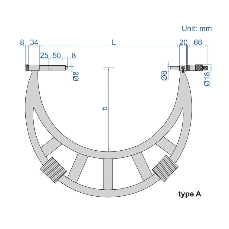INSIZE Measuring Equipment Insize Metric Outside Micrometer 900-1000mm Range Series 3205-1000