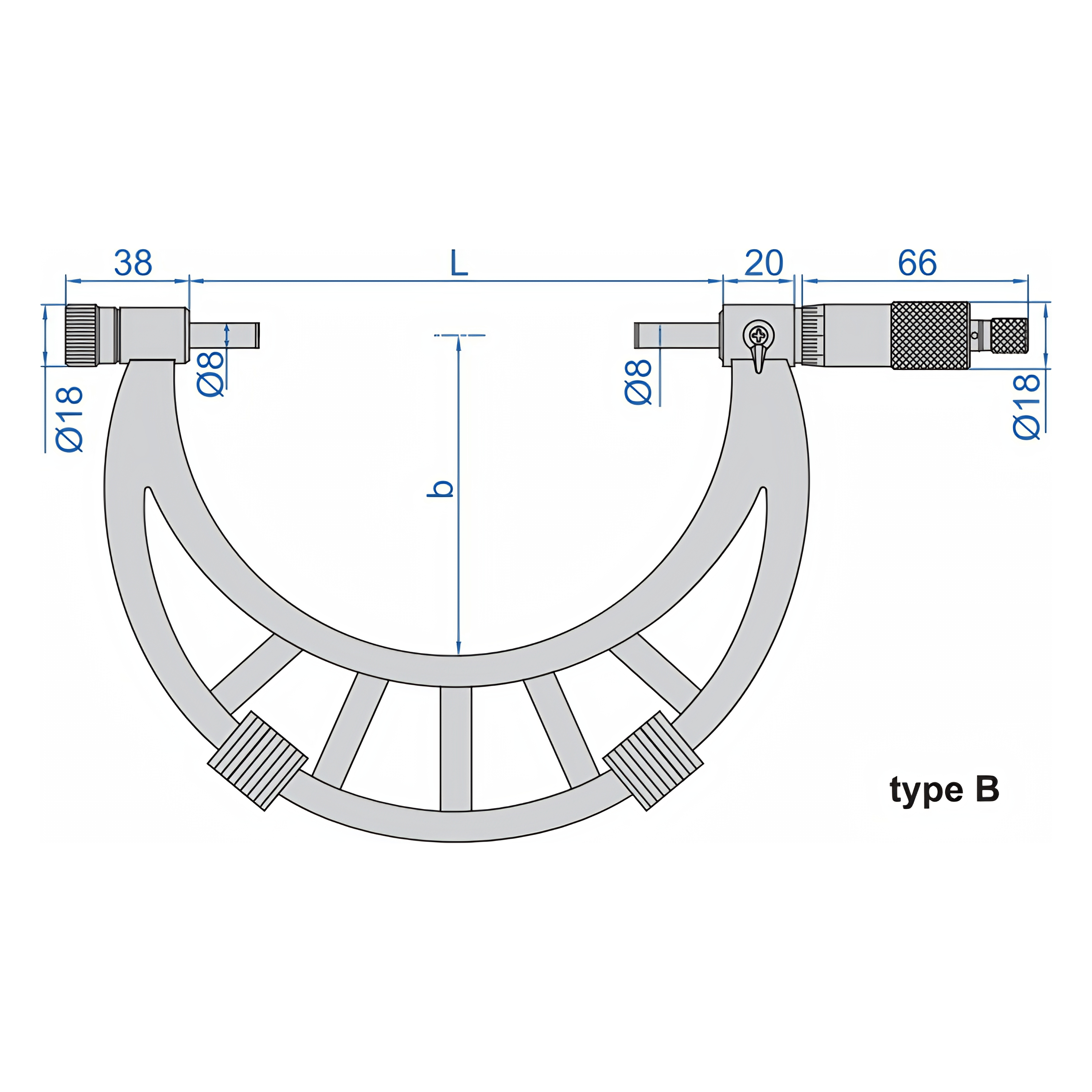 INSIZE Measuring Equipment Insize Metric Outside Micrometer 900-1000mm Range Series 3206-1000