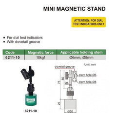 INSIZE Measuring Equipment Insize Mini Magnetic Stand 10kgf Range Series 6211-10