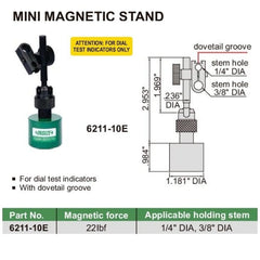 INSIZE Measuring Equipment Insize Mini Magnetic Stand 22LBF Range Series 6211-10E