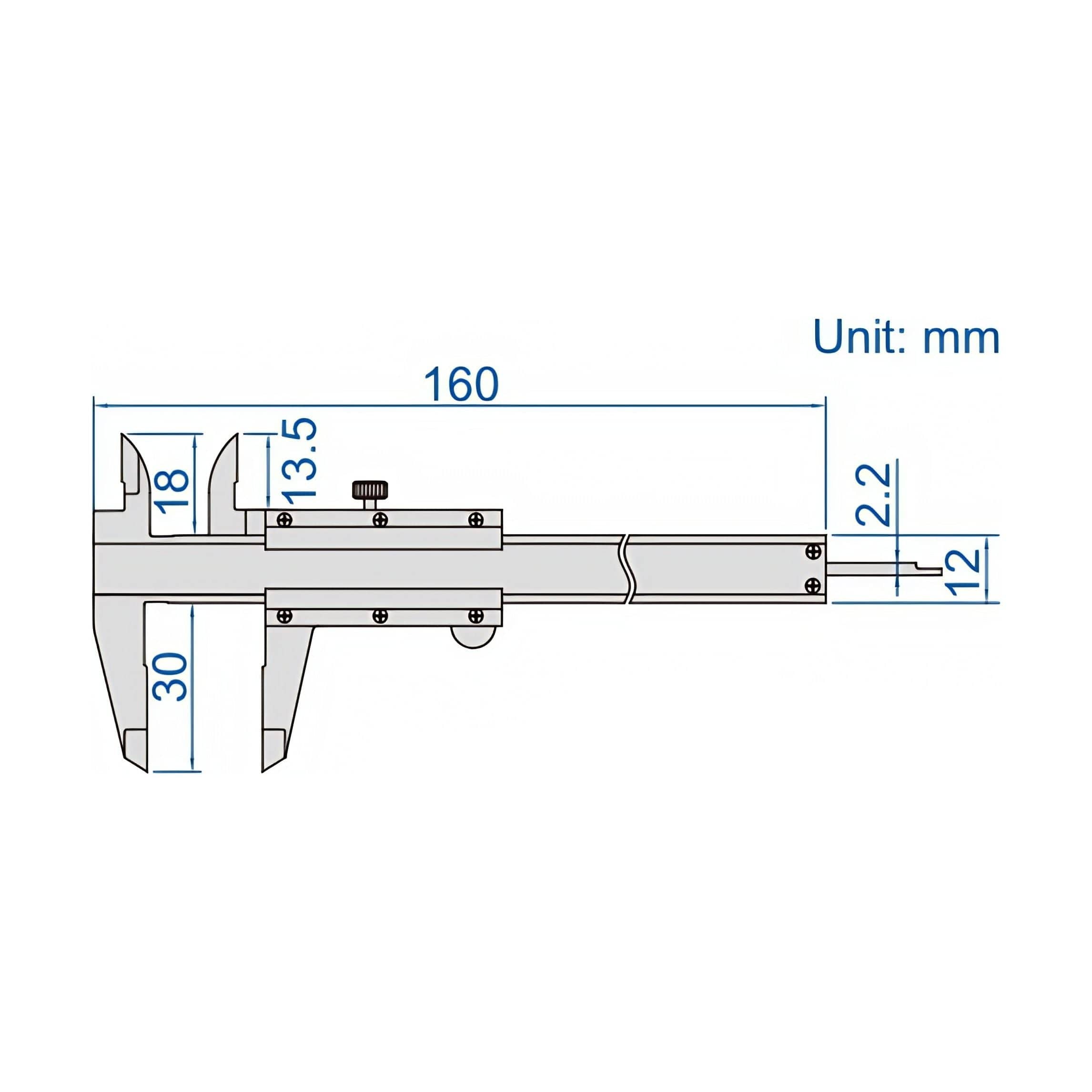 INSIZE Measuring Equipment Insize Mini Vernier Caliper 0-100mm Range Series 1201-1003