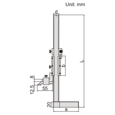 INSIZE Measuring Equipment Insize Mini Vernier Height Gauge 0-200mm / 0-8" Range Series 1253-200