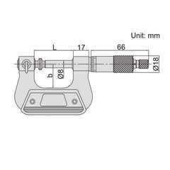 INSIZE Measuring Equipment Insize Non-Rotating Micrometer with Anvil/spindle tips 25-50mm Range Series 3280-50A