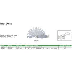 INSIZE Measuring Equipment Insize Pitch Gauge 2-20mm Range Series 4824-12