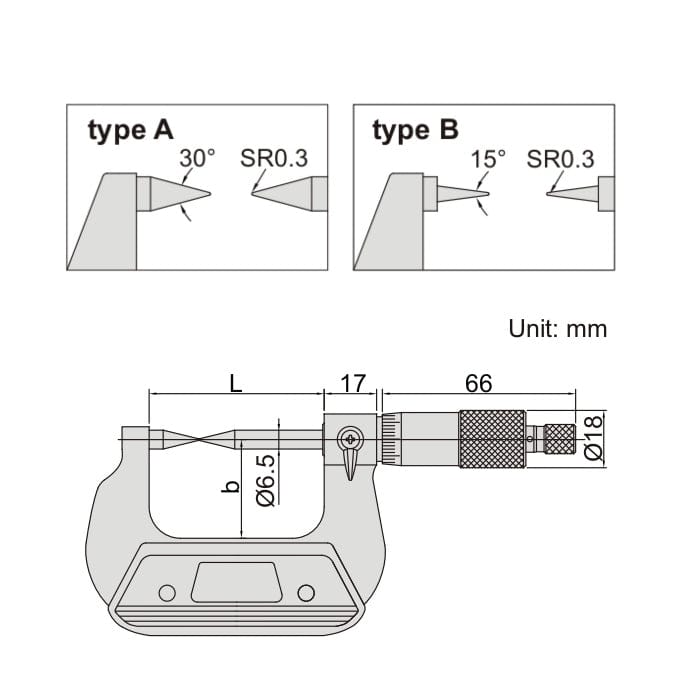 INSIZE Measuring Equipment Insize Point Micrometer 50-75mm Range Series 3230-75A