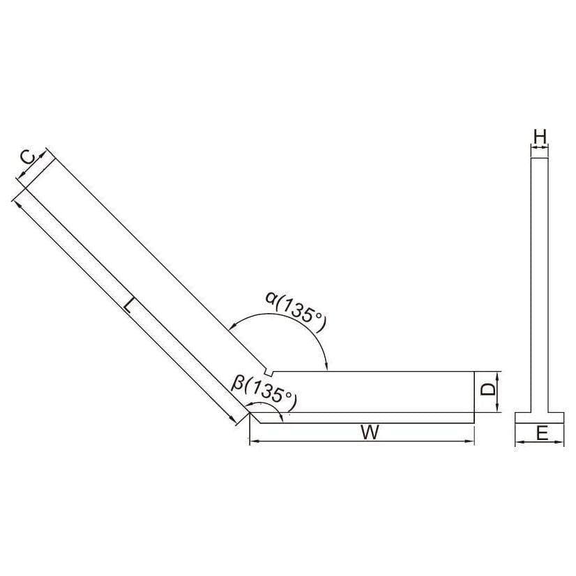 INSIZE Measuring Equipment Insize Range 135° Square 120 X 80 Series 4754-3120