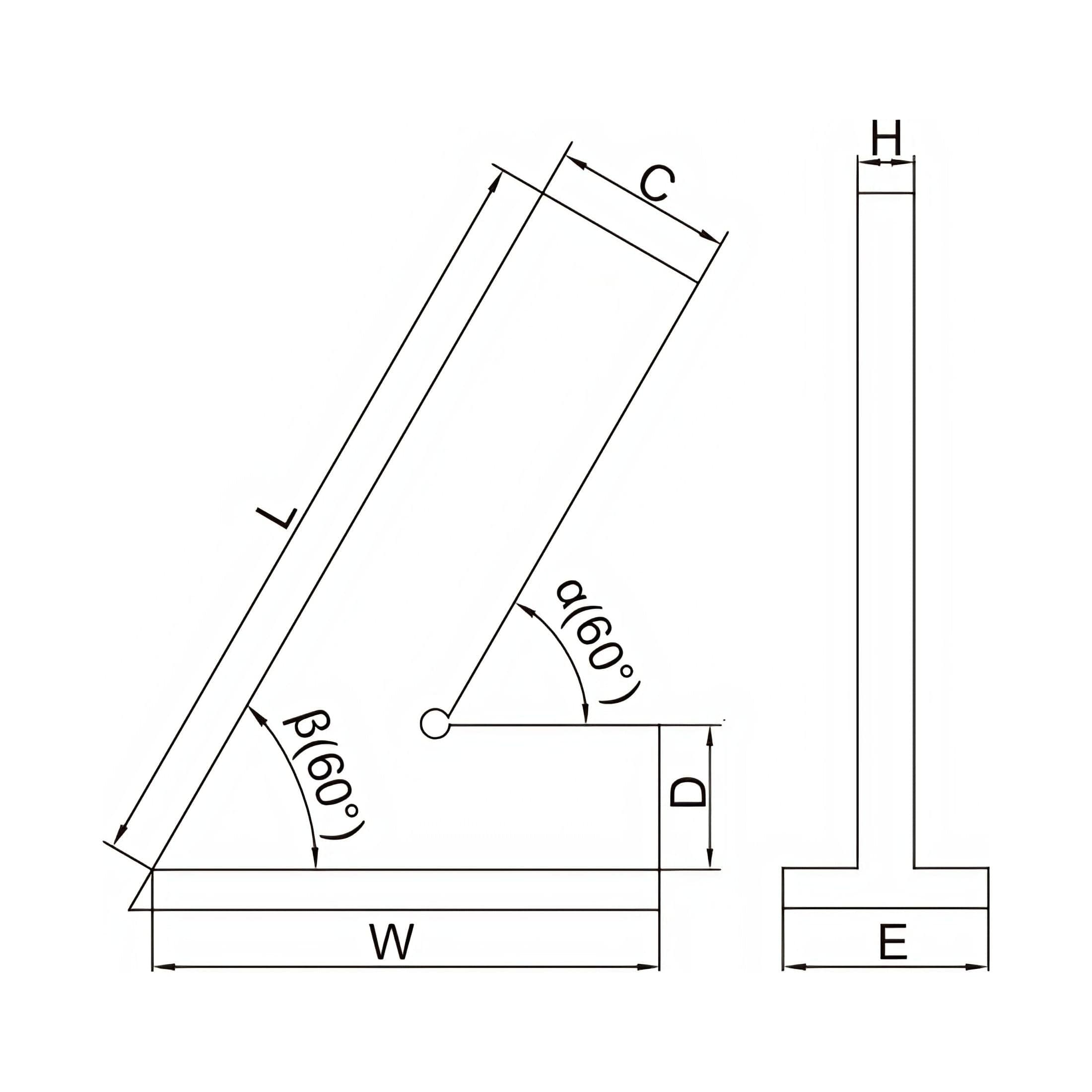 INSIZE Measuring Equipment Insize Range 60° Square 200x130mm Series 4762-200