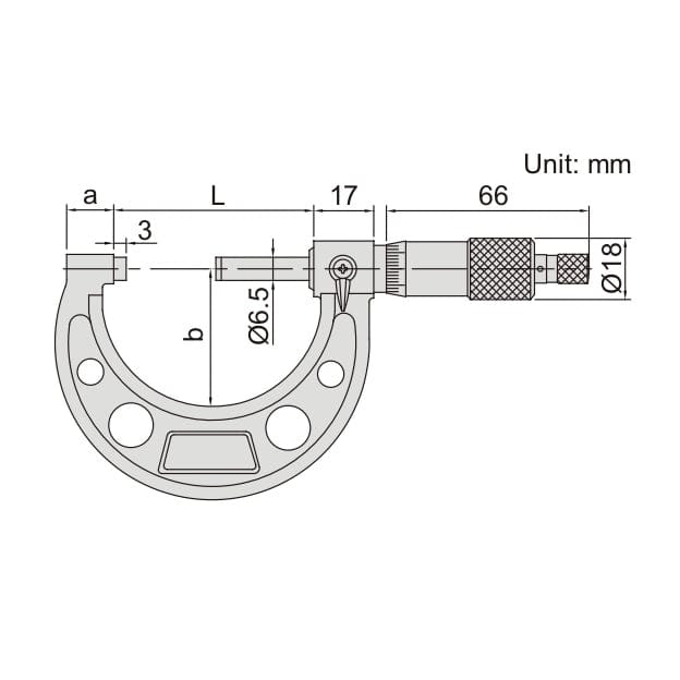 INSIZE Measuring Equipment Insize Ratchet Stop Type Outside Micrometer 50-75mm Range Series 3210-75A