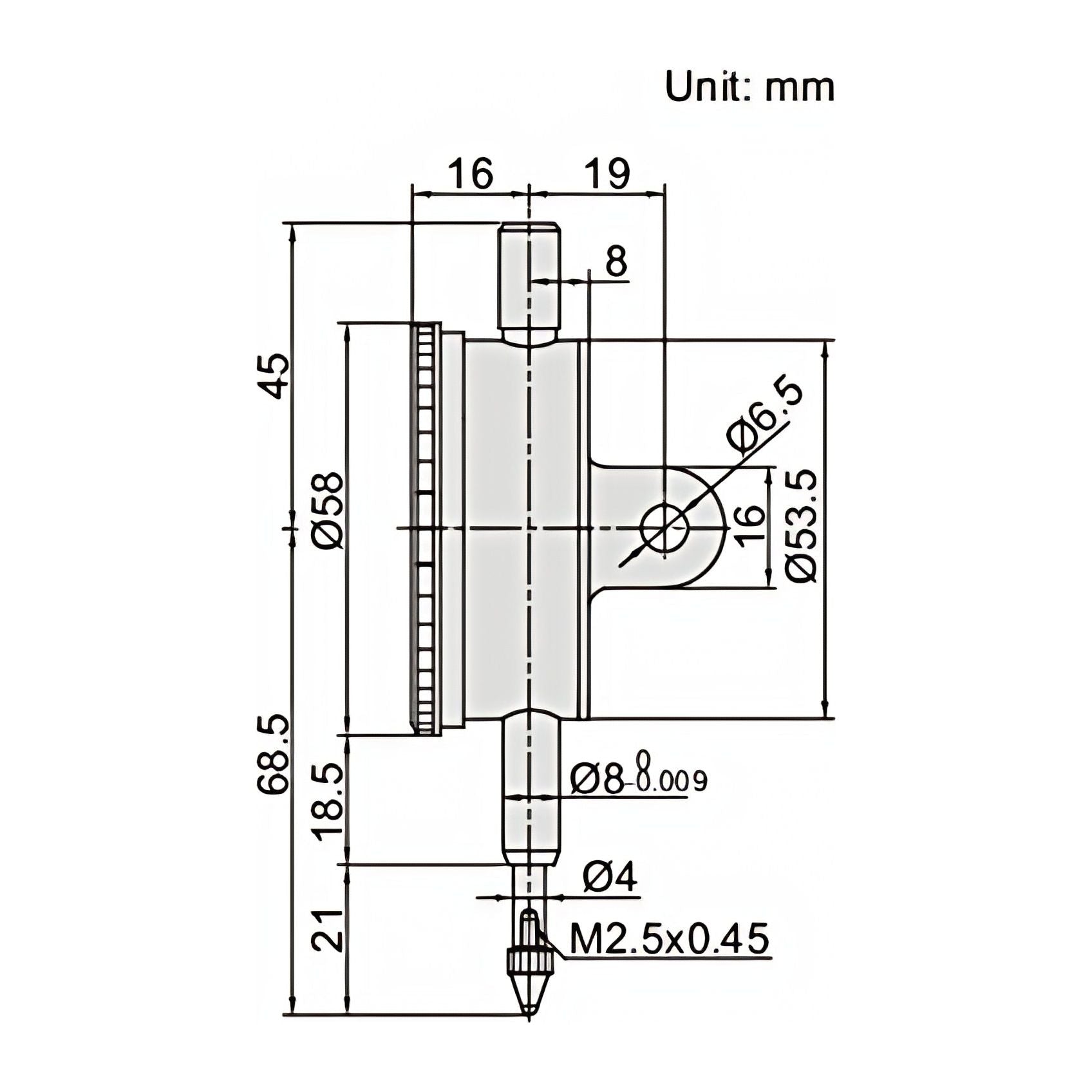 INSIZE Measuring Equipment Insize Shockproof Dial Indicator 5mm Range Series 2314-5A