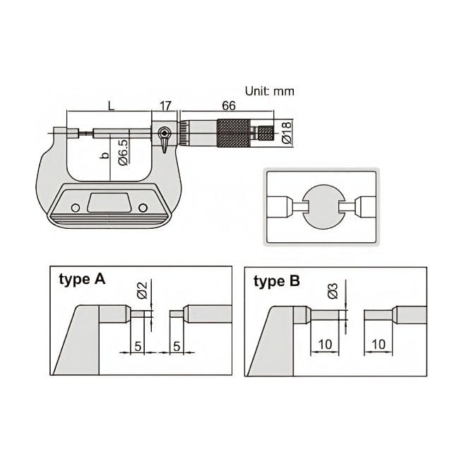 INSIZE Measuring Equipment Insize Spline Micrometer 0-25mm Range Series 3233-25A