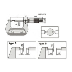 INSIZE Measuring Equipment Insize Spline Micrometer 50-75mm Range Series 3233-75BA