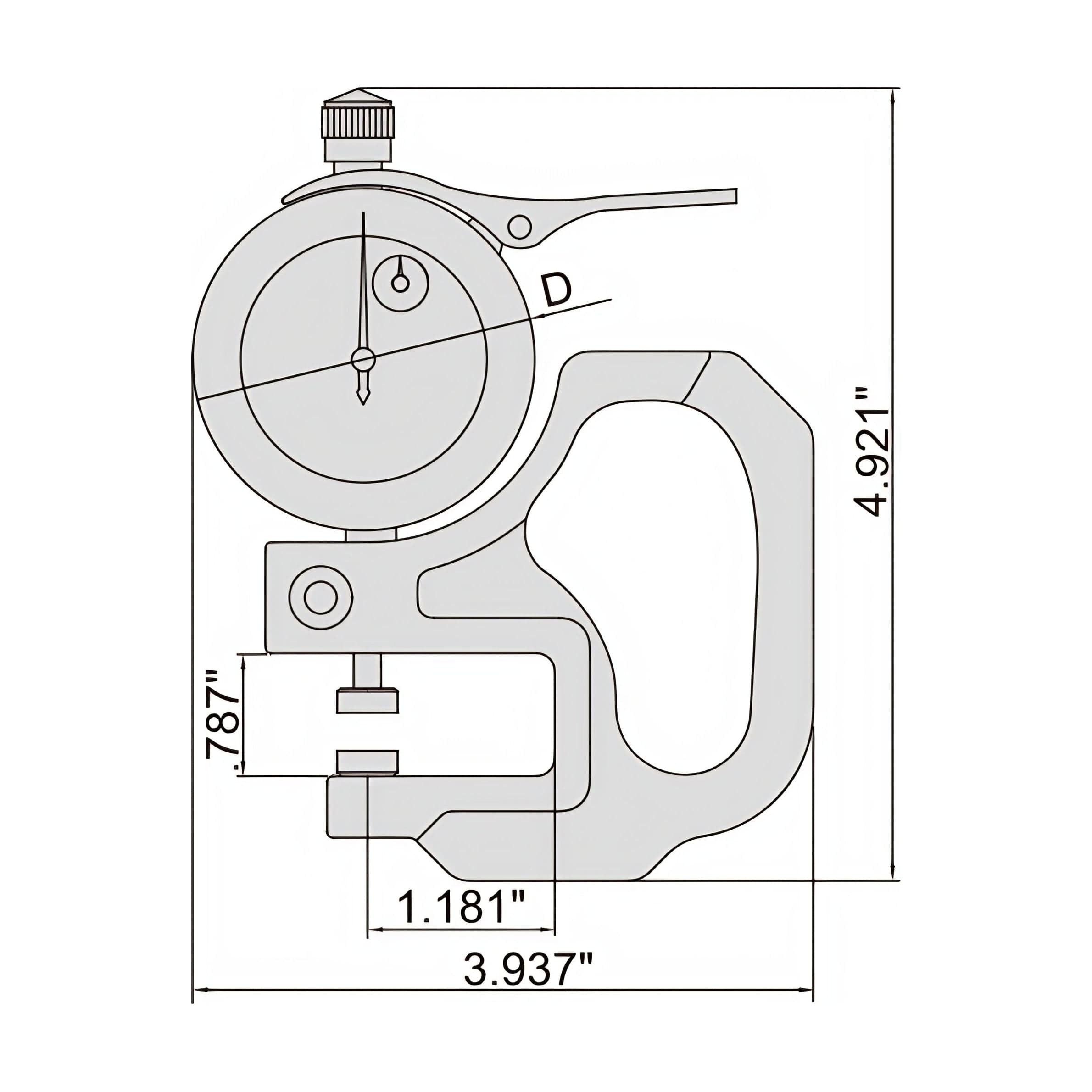 INSIZE Measuring Equipment Insize Thickness Gauge 0-0.5" x 0.0005" Range Series 2364-055