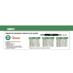 INSIZE Measuring Equipment Insize Thread Plug Gage 10-32 UNF Class 2B Series 4643-102