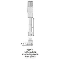 INSIZE Measuring Equipment Insize Three Point Internal Micrometer 1.2-1.6" Range Series 3227-E16