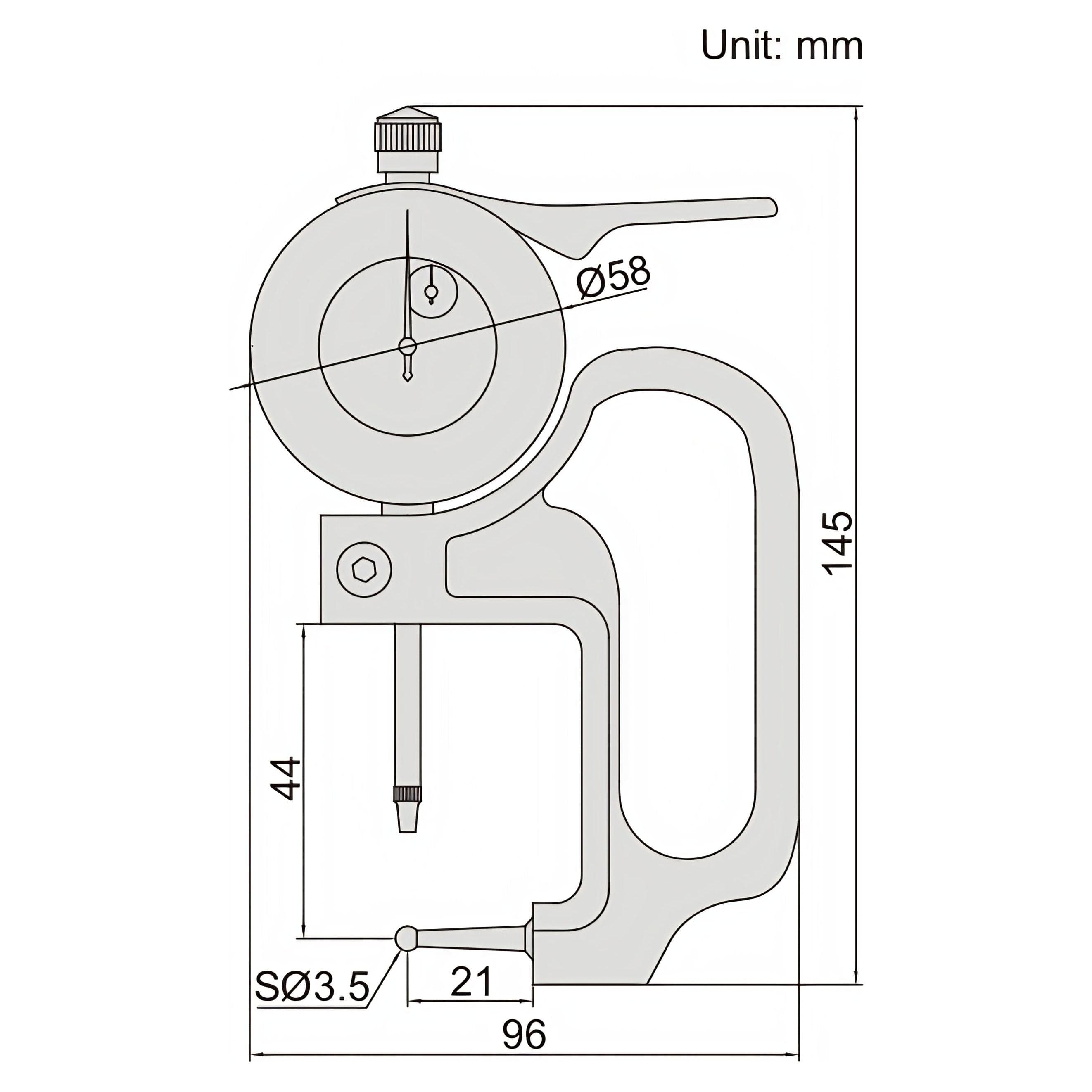 INSIZE Measuring Equipment Insize Tube Type Thickness Gauge 0-10mm x 0.01mm Range Series 2367-10A