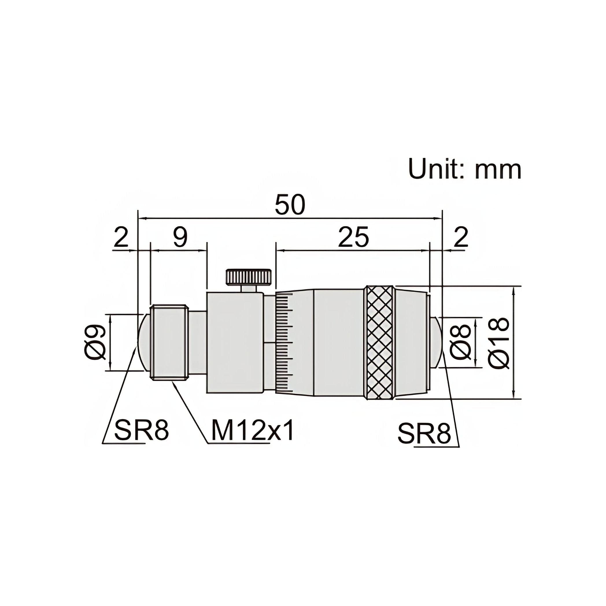 INSIZE Measuring Equipment Insize Tubular Inside Micrometer 50-600mm Range Series 3222-600