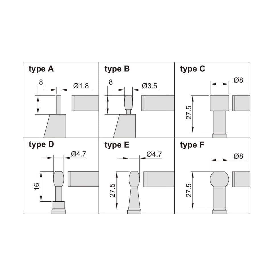 INSIZE Measuring Equipment Insize Type A Cylindrical Anvil Tube Micrometer 25-50mm Range Series 3261-50A