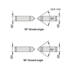 INSIZE Measuring Equipment Insize Unified/Metric 60° Measuring Tip 0.6-0.9mm Range Series 7381-T12