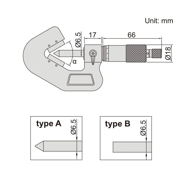 INSIZE Measuring Equipment Insize V Shape Anvil Micrometer 5-20mm Range Series 3290-203A