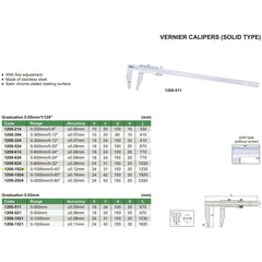 INSIZE Measuring Equipment Insize Vernier Caliper 0-1000mm/0-40" Range Series 1208-1024