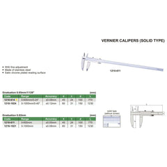 INSIZE Measuring Equipment Insize Vernier Caliper 0-24" Range Series 1210-614