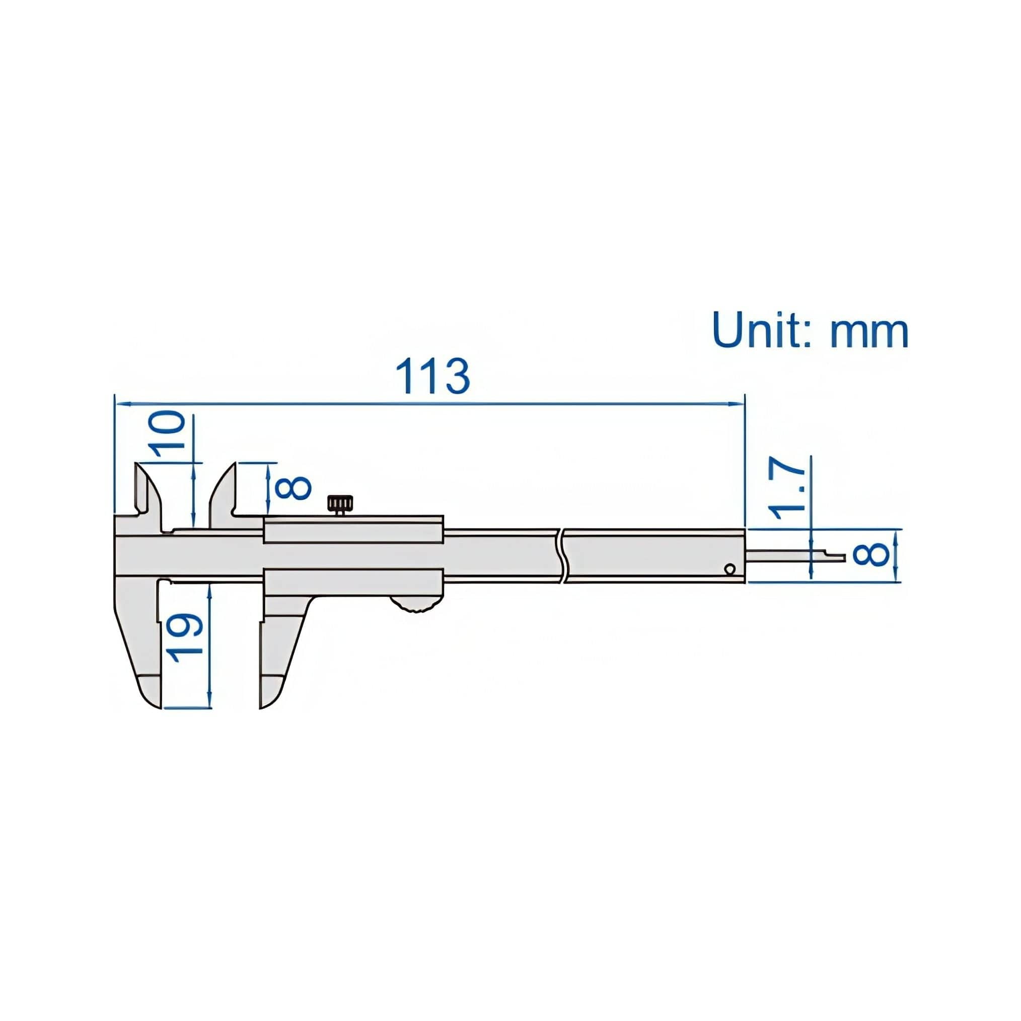 INSIZE Measuring Equipment Insize Vernier Caliper 0-70mm Range Series 1204-70
