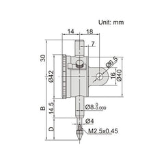 Insize Metric Compact Dial Indicator 5mm Range Series 2311-5F - Twin Eagle Imports