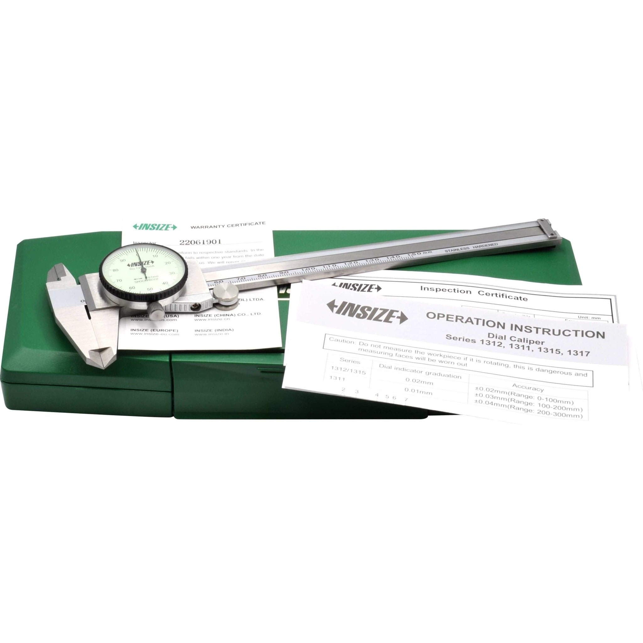 INSIZE Metric Dial Caliper 0-150mm Range Series 1311-150A - Twin Eagle Imports
