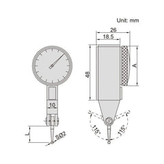 Insize Metric Dial Indicator 0.2mm Range Series 2381-02 - Twin Eagle Imports