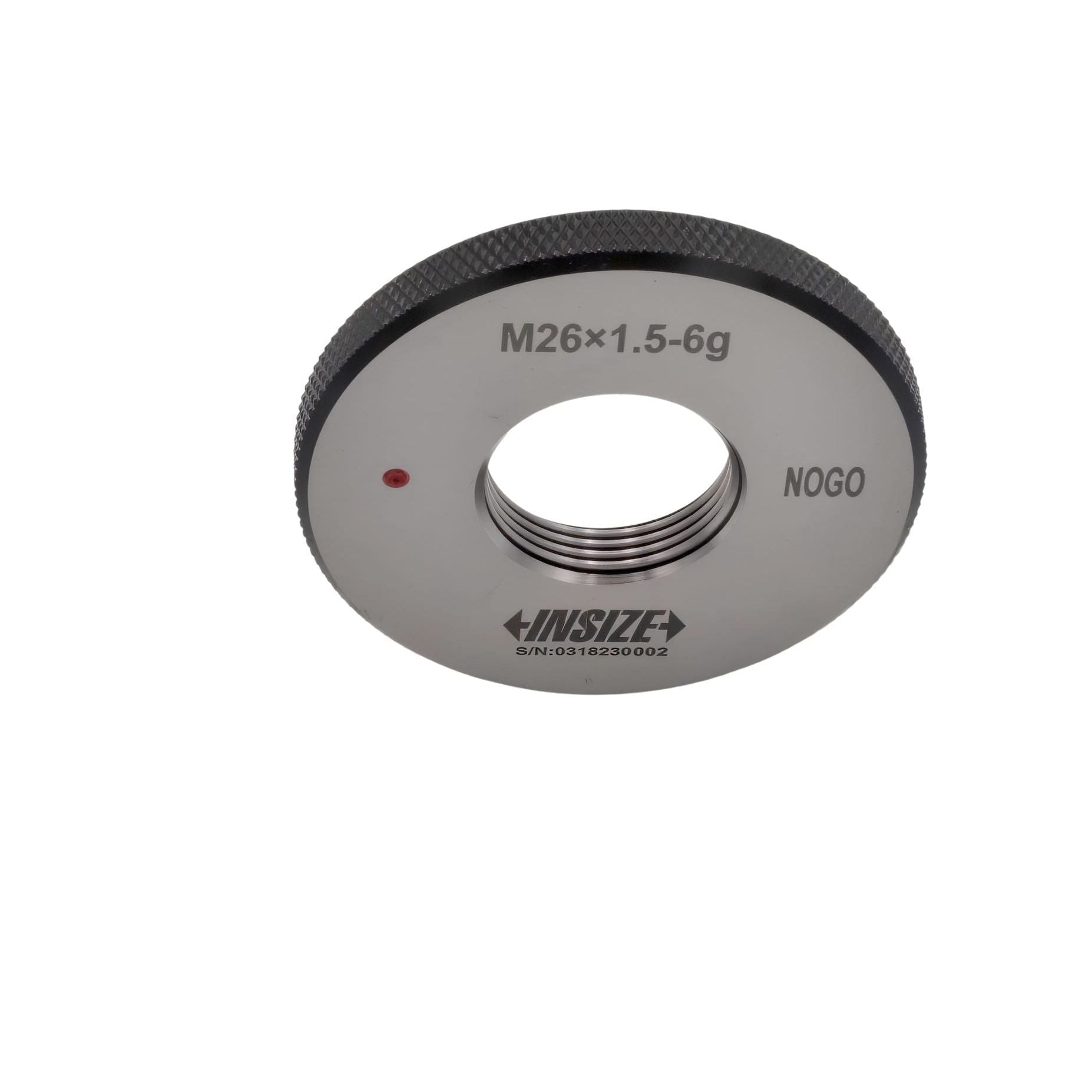 Insize Metric Fine Thread Ring Gauge NOGO M26 x 1.5 Class 6g Series 4129-26RN - Twin Eagle Imports