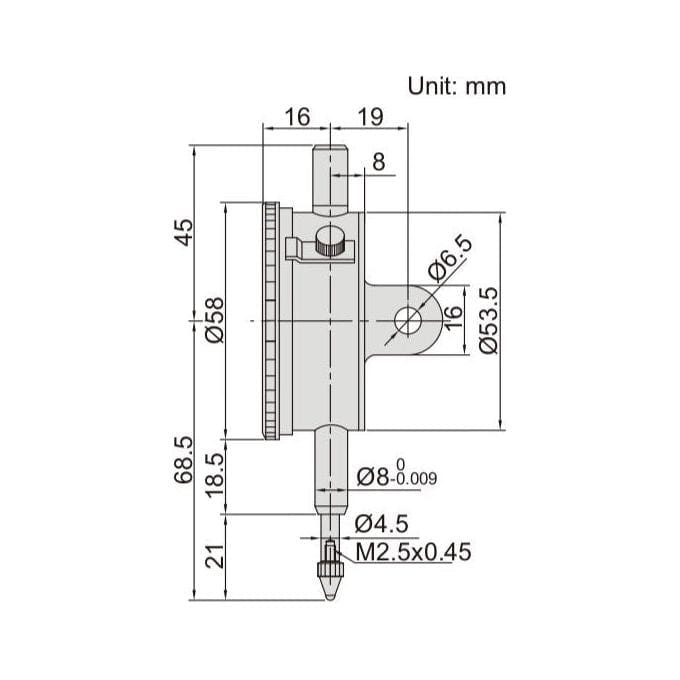 Insize Metric Flat Back Dial Indicator 10mm Range Series 2308-10FA - Twin Eagle Imports