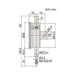 Insize Metric Flat Back Dial Indicator 10mm Range Series 2308-10FA - Twin Eagle Imports