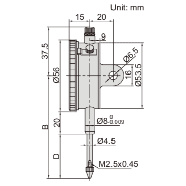 Insize Metric Long Stroke Dial Indicator 20mm Range Series 2310-20A - Twin Eagle Imports
