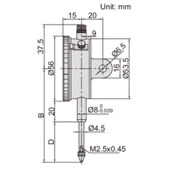 Insize Metric Long Stroke Dial Indicator 20mm Range Series 2310-20A - Twin Eagle Imports