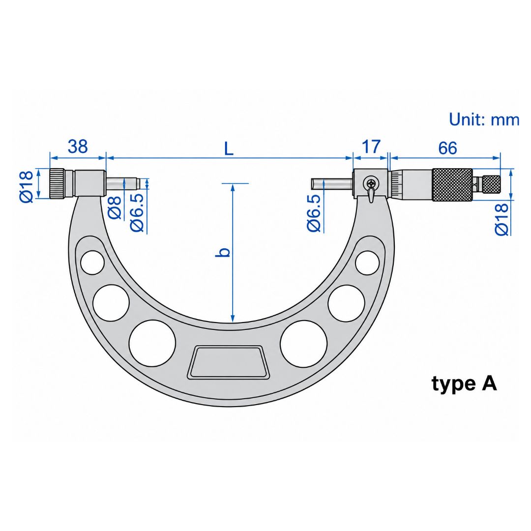 Insize Metric Outside Micrometer 0-150mm Range Series 3206-150A - Twin Eagle Imports