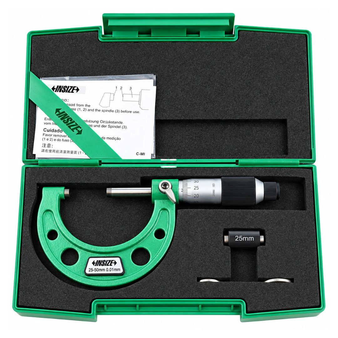 Insize Metric Outside Micrometer 25-50mm Range Series 3203-50FA - Twin Eagle Imports