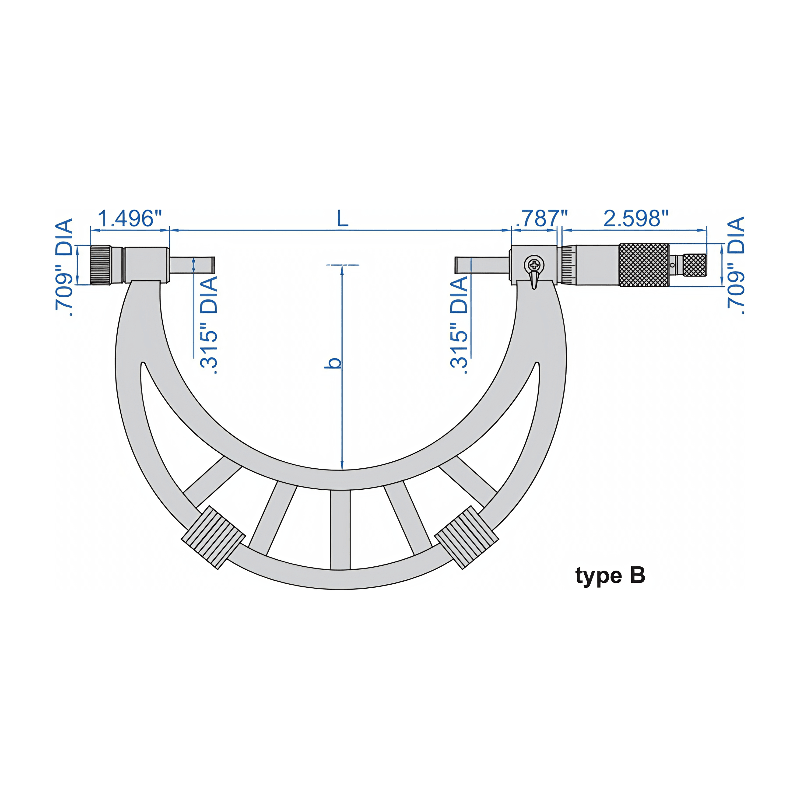 Insize Metric Outside Micrometer 800-900mm Range Series 3206-900 - Twin Eagle Imports