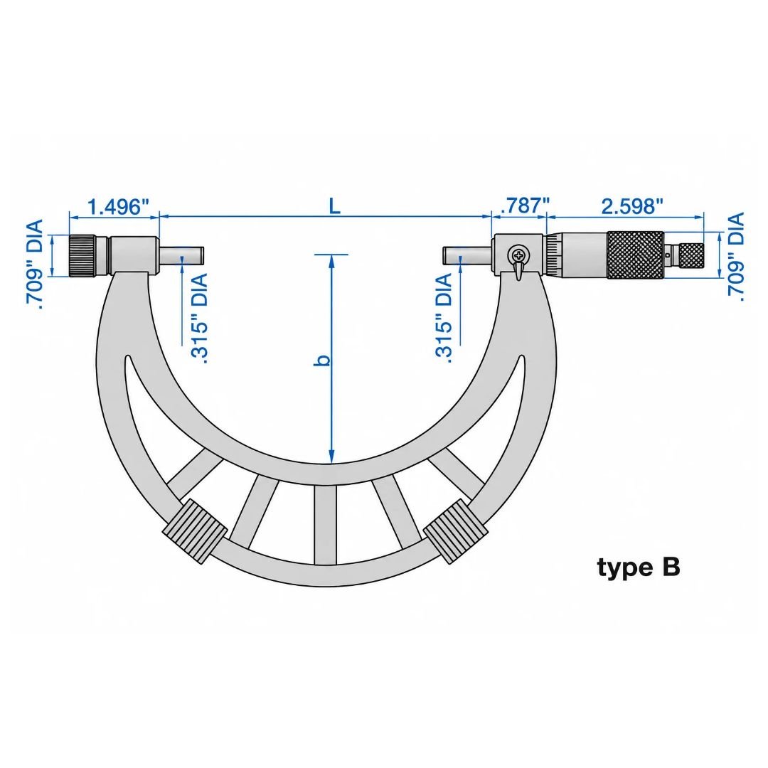 Insize Metric Outside Micrometer 800-900mm Range Series 3206-900 - Twin Eagle Imports