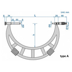 Insize Metric Outside Micrometer 900-1000mm Range Series 3205-1000 - Twin Eagle Imports