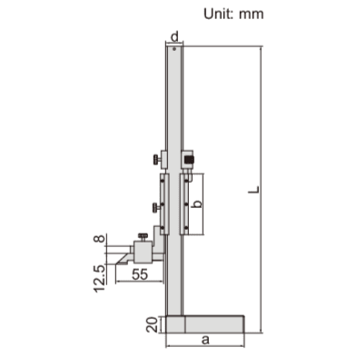 Insize Mini Vernier Height Gauge 0-200mm / 0-8" Range Series 1253-200 - Twin Eagle Imports