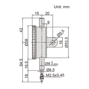 Insize One Revolution Dial Indicator 0.5mm Range Series 2316-05 - Twin Eagle Imports